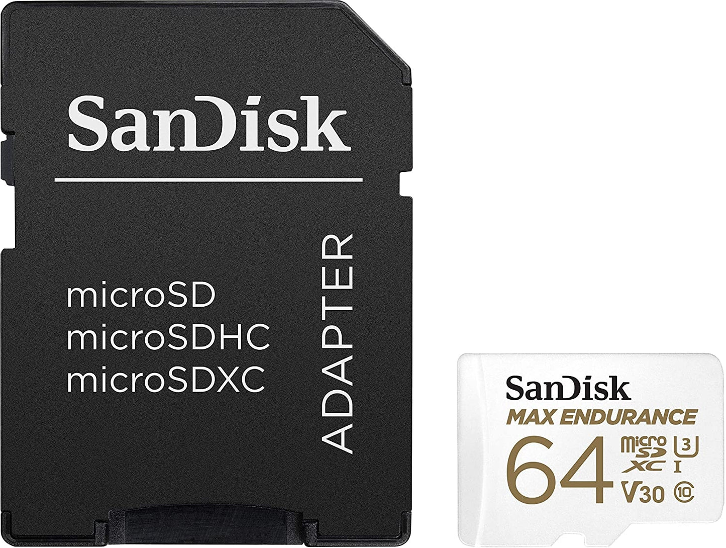 Sandisk Max Endurance Microsdxc Card SQQVR 64G (30 000 HRS) UHS-I C10 U3 V30 100MB/S R 40MB/S W SD Adaptor SDSQQVR-064G-GN6IA Tristar Online