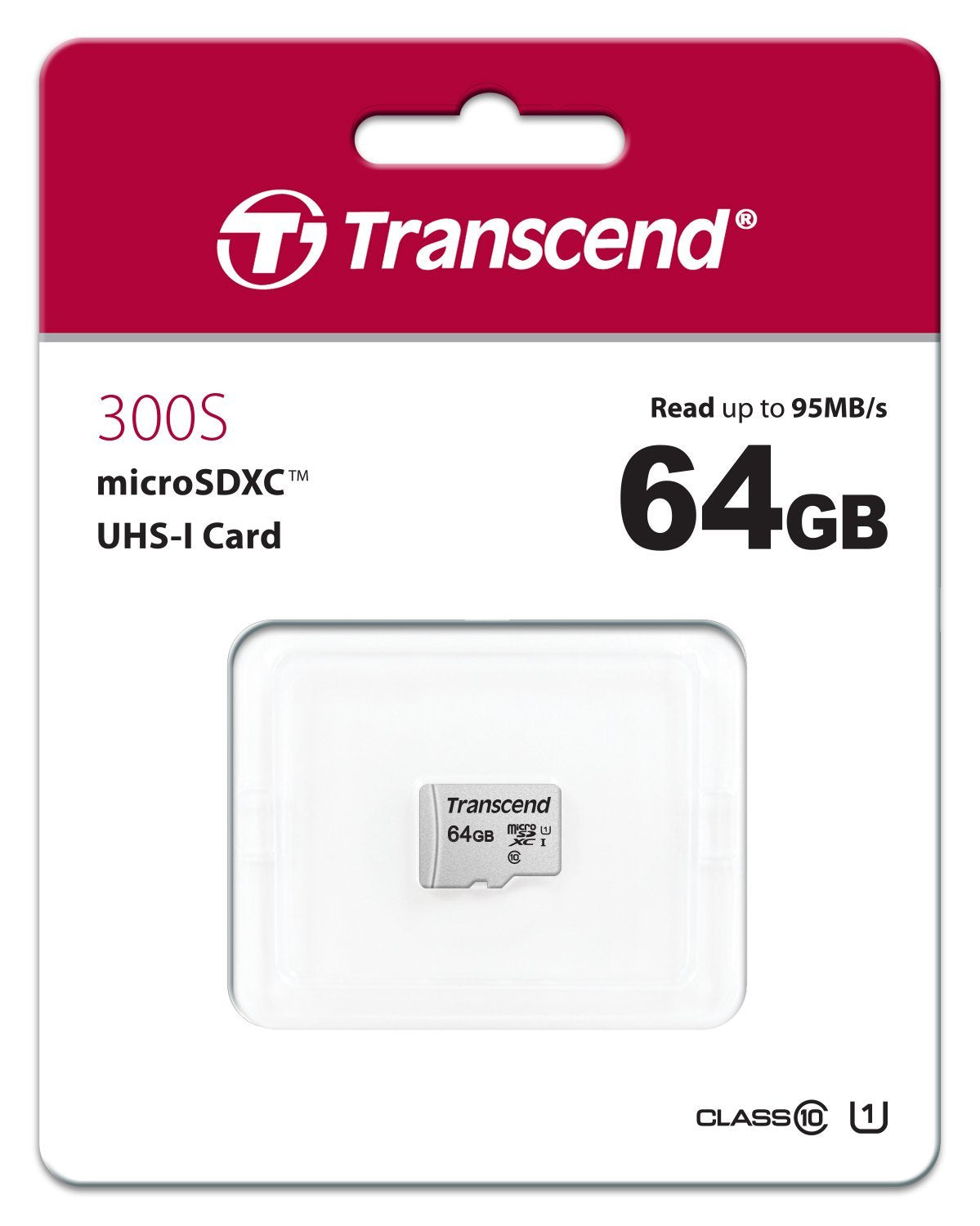 TRANSCEND TS64GUSD300S 64GB UHS-I U1 microSD w/o Adapter (microSDHC I, C10, U1) Tristar Online