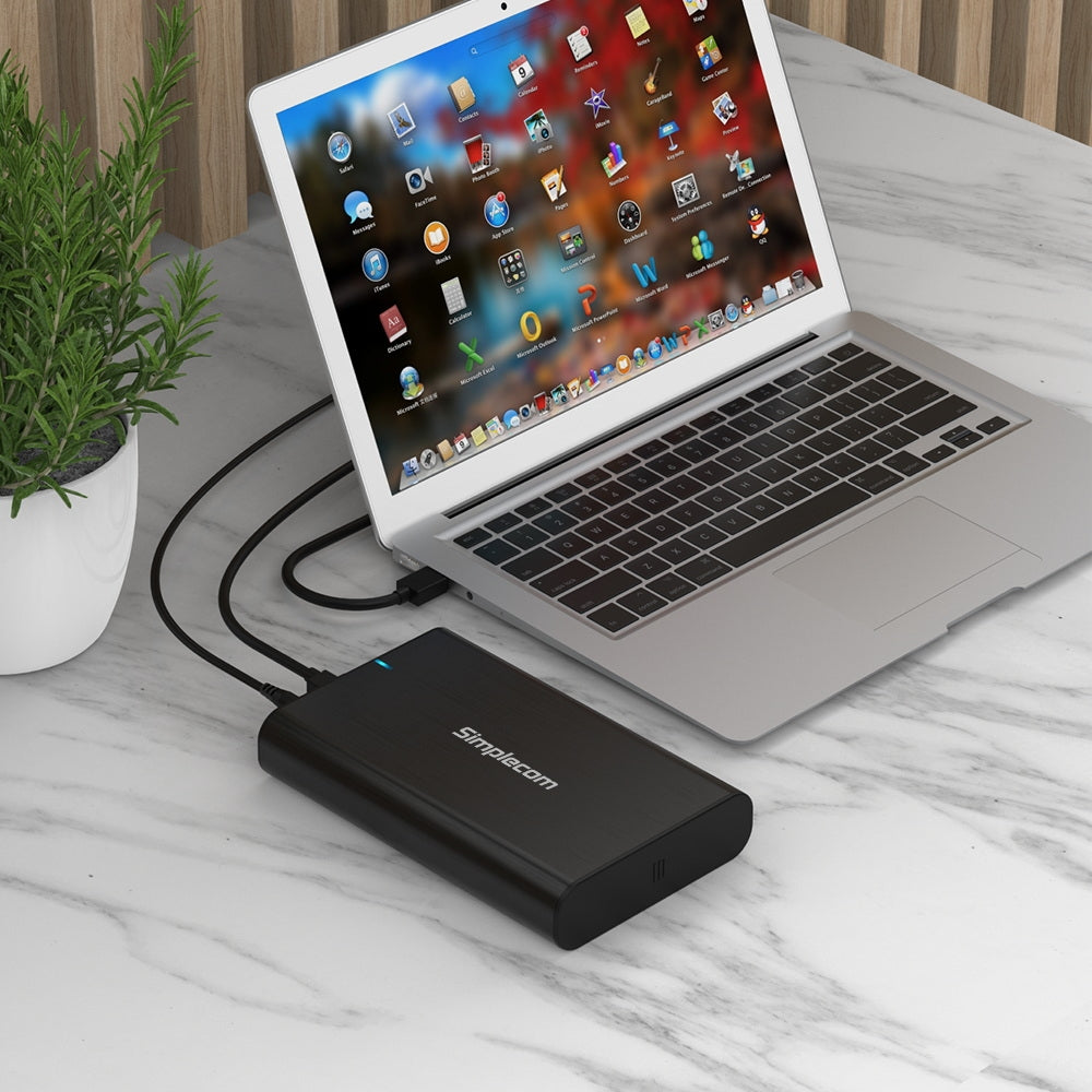 Simplecom SE331 Aluminium 3.5'' SATA to USB-C External Hard Drive Enclosure USB 3.2 Gen1 5Gbps Tristar Online