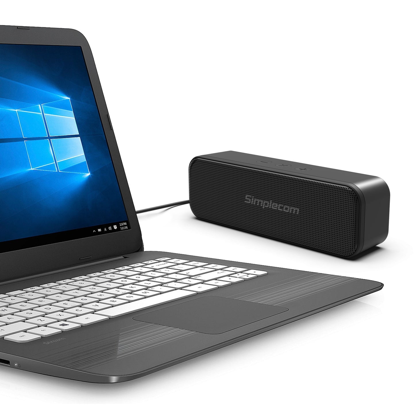 Simplecom UM228 Portable USB Stereo Soundbar Speaker Plug and Play with Volume Control for PC Laptop Tristar Online