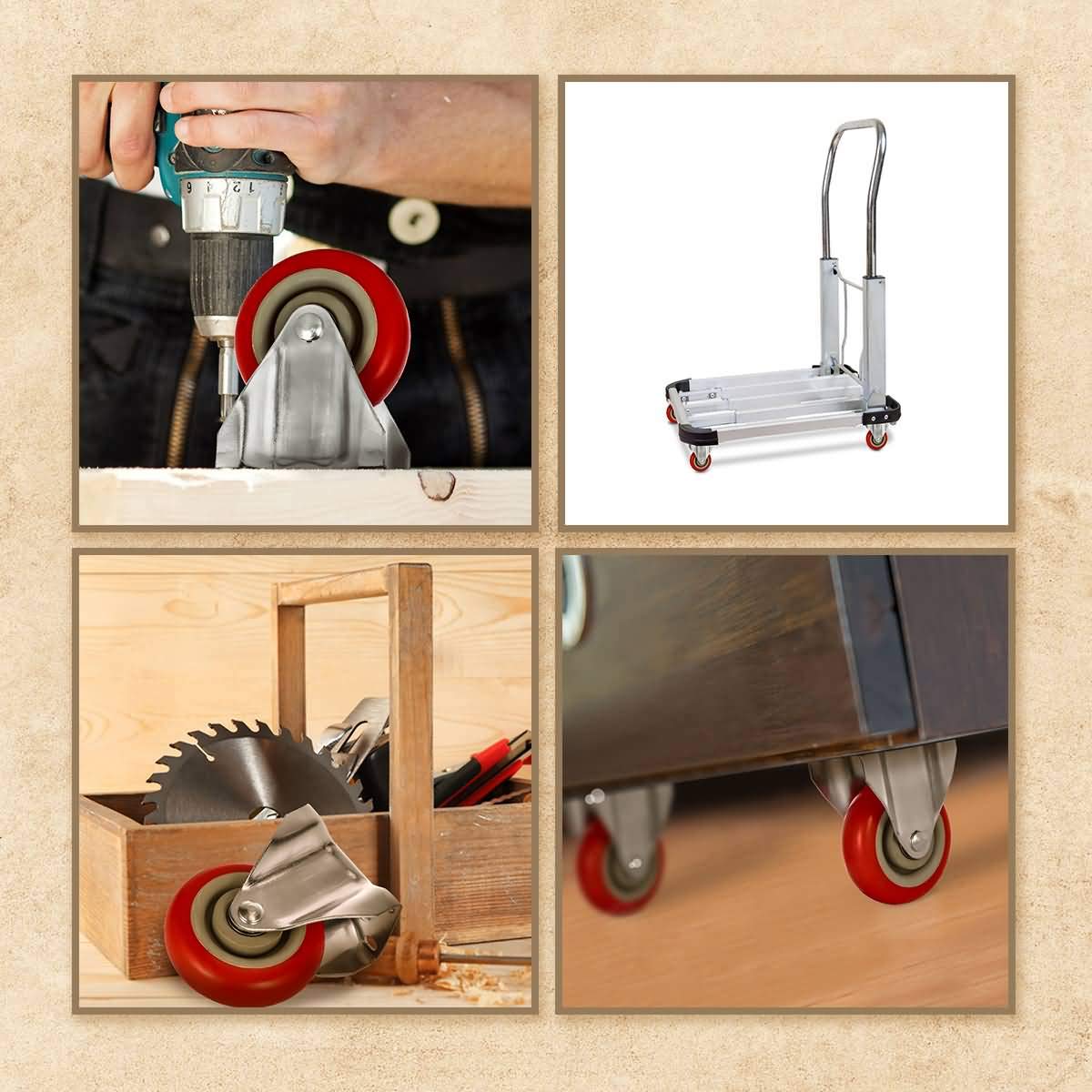 4 inch Heavy Duty Fixed Caster Casters Wheels Castor for Furniture and Workbench Cart Tristar Online