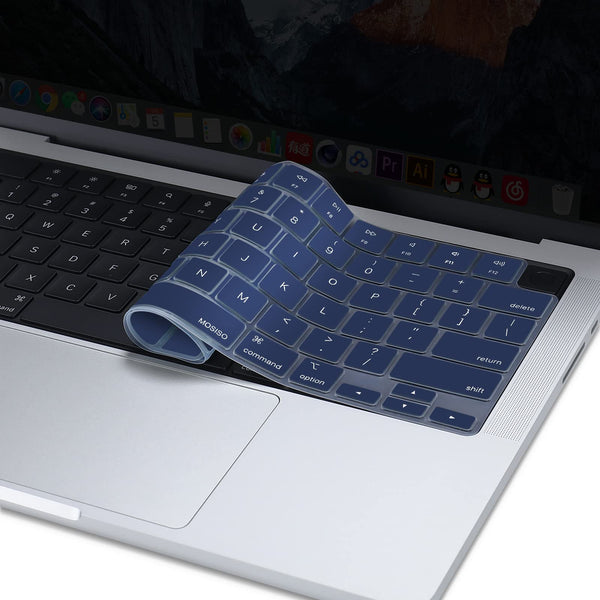Keyboard Cover Skin For MacBook Air Pro 13 13.6 14 15.3 16 A2442 A2779 A2485 A2780 A2681 A2941 M1 M2 2021 to 2023 Navy Blue Tristar Online