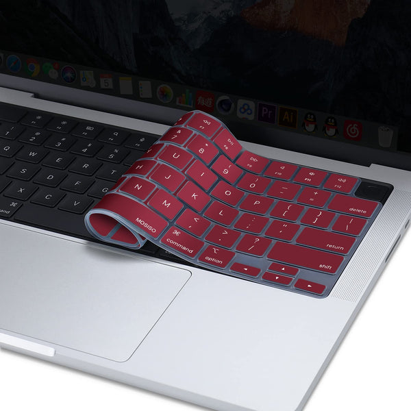 Keyboard Cover Skin For MacBook Air Pro 13 13.6 14 15.3 16 A2442 A2779 A2485 A2780 A2681 A2941 M1 M2 2021 to 2023 Wine Red Tristar Online