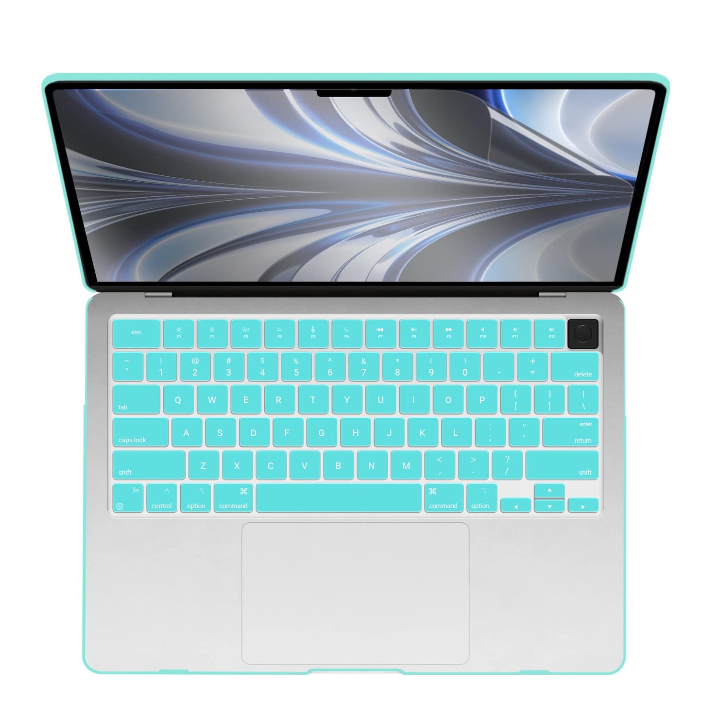 Suitable for 2023 2022 MacBook Air 13 inch case M2 Model A2681 Hard Shell Case Keyboard Cover Turquoise Tristar Online