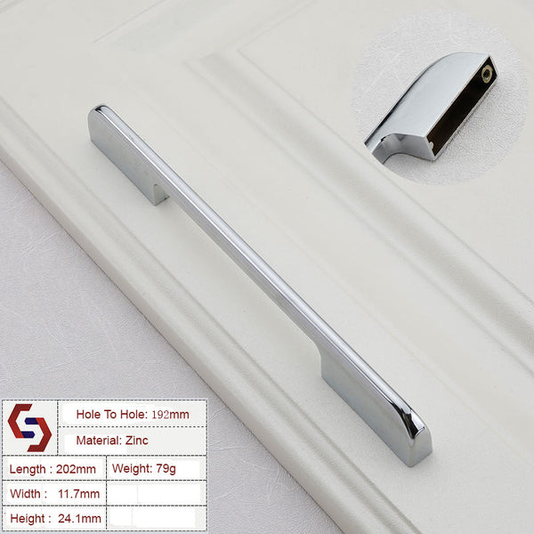 Zinc Kitchen Cabinet Handles Drawer Bar Handle Pull silver color hole to hole size 192mm Tristar Online