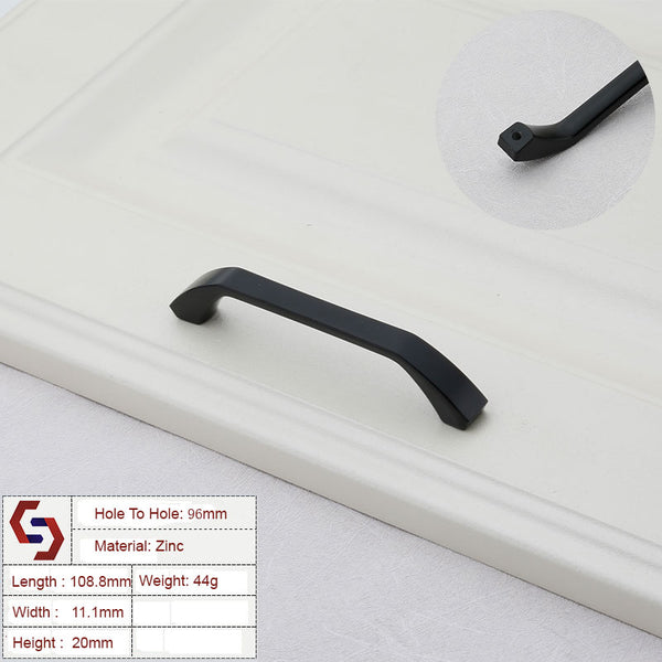 Zinc Kitchen Cabinet Handles Bar Drawer Handle Pull black color hole to hole 96MM Tristar Online