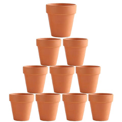 10x 8cm Flower Pot Pots Clay Ceramic Plant Drain Hole Succulent Cactus Nursery Planter Tristar Online