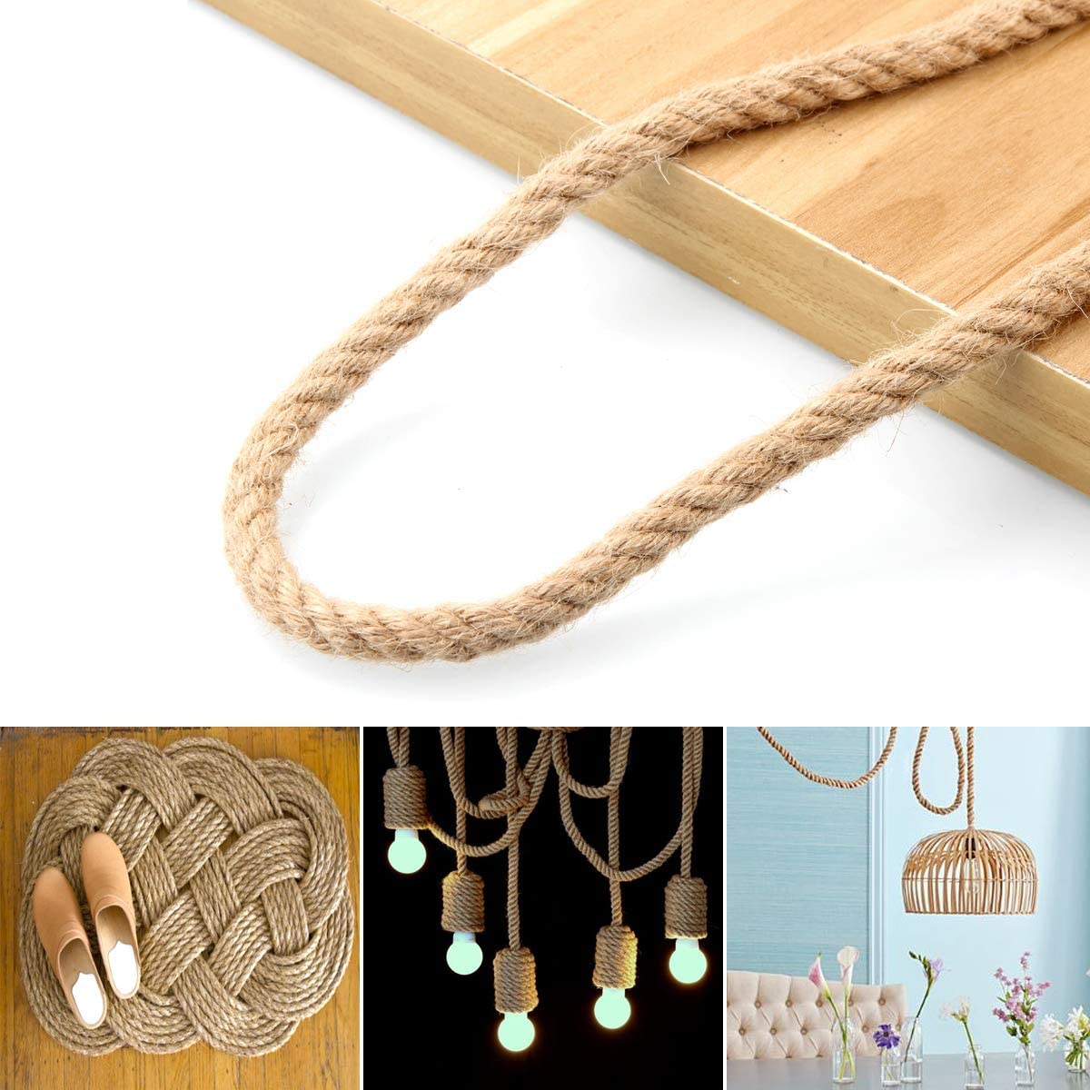 1m Sisal 20mm Rope Natural Twine Cord Thick Jute Hemp Manila Crafting Home Decor Tristar Online