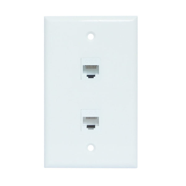 Ethernet Wall Plate 2 Port Cat6 Ethernet Cable Wall Plate Adapter Tristar Online