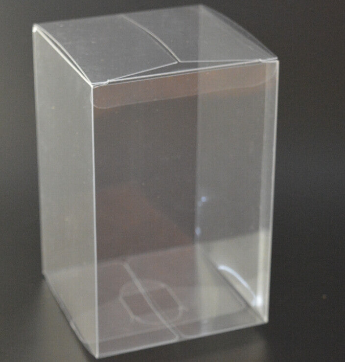 50 Pack of 8x8x10cm Clear PVC Plastic Folding Packaging Small rectangle/square Boxes for Wedding Jewelry Gift Party Favor Model Candy Chocolate Soap Box Tristar Online