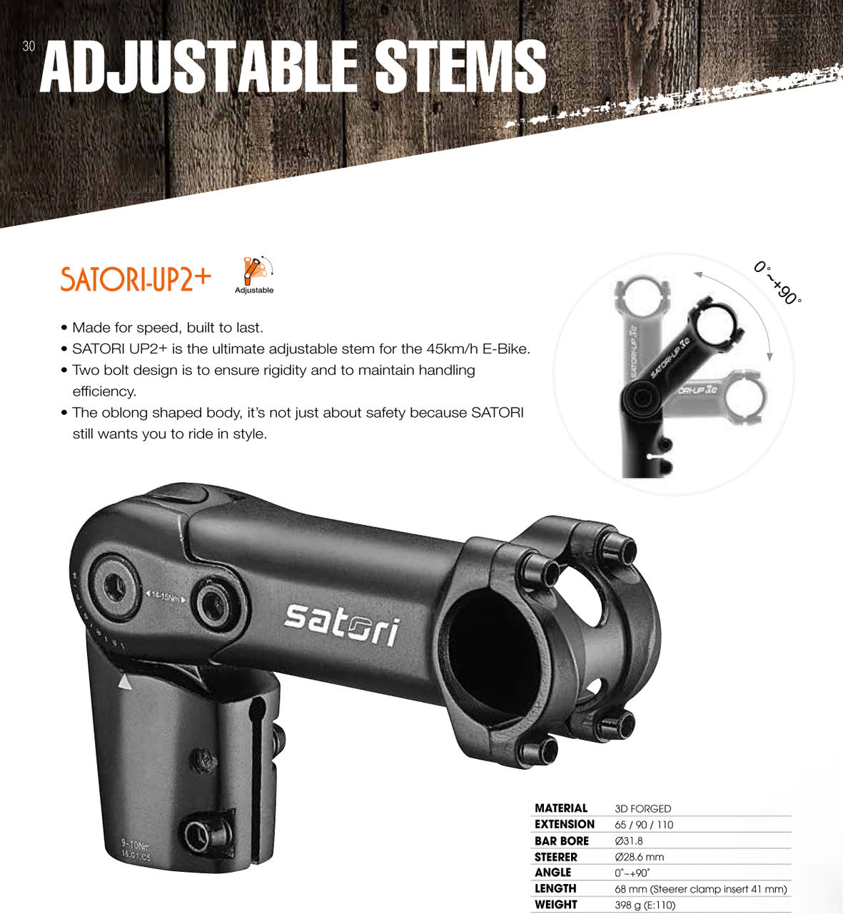 Satori UP2 Plus Ebike Height Adjustable Stem MTB Mountain Cable Hide Tristar Online