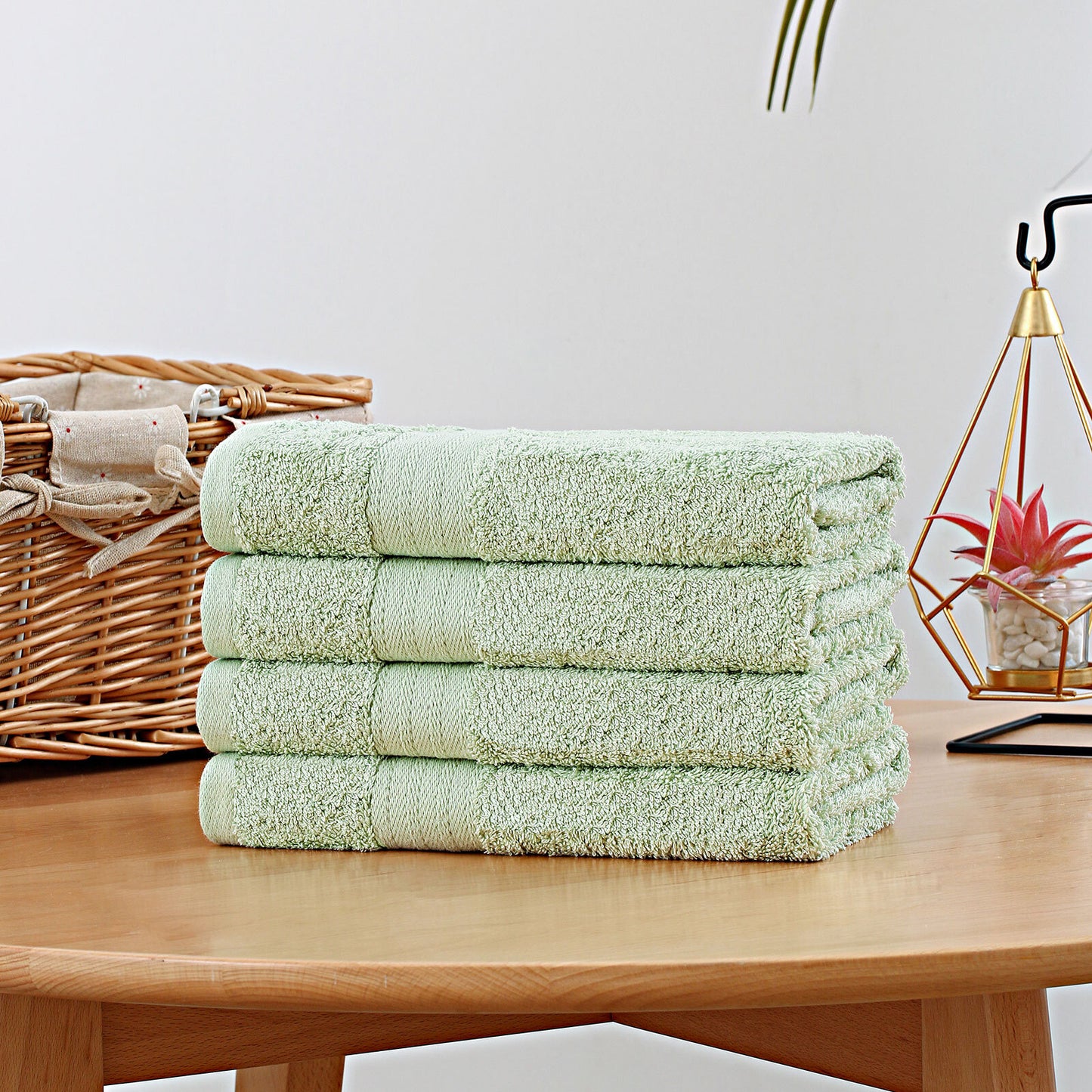 Linenland Bath Towel 4 Piece Cotton Hand Towels Set - Sage Green Tristar Online