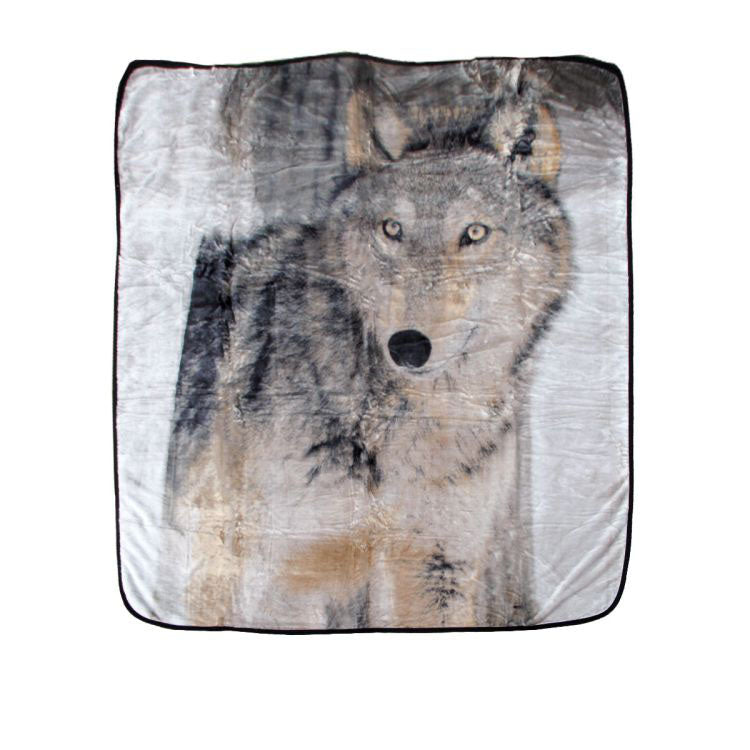 Soft 3D Animal Print Faux Mink Blanket Queen Wild Wolf Tristar Online