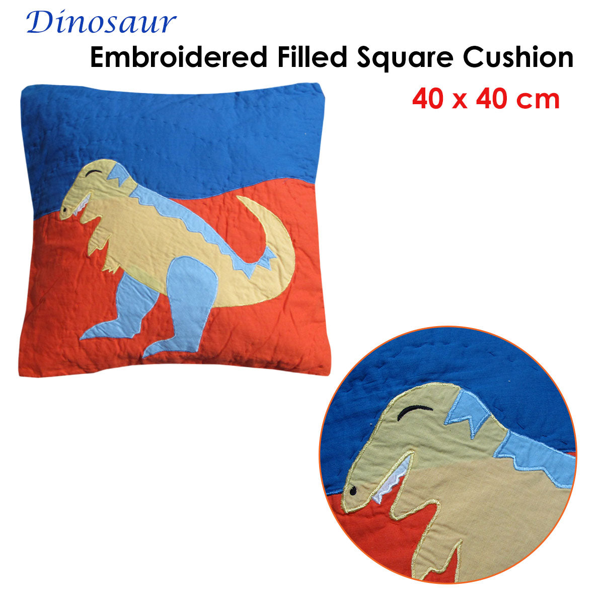 Dinosaur Embroidered Filled Cushion Tristar Online