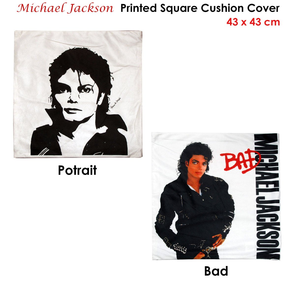 Michael Jackson Portrait Square Cushion Cover Tristar Online