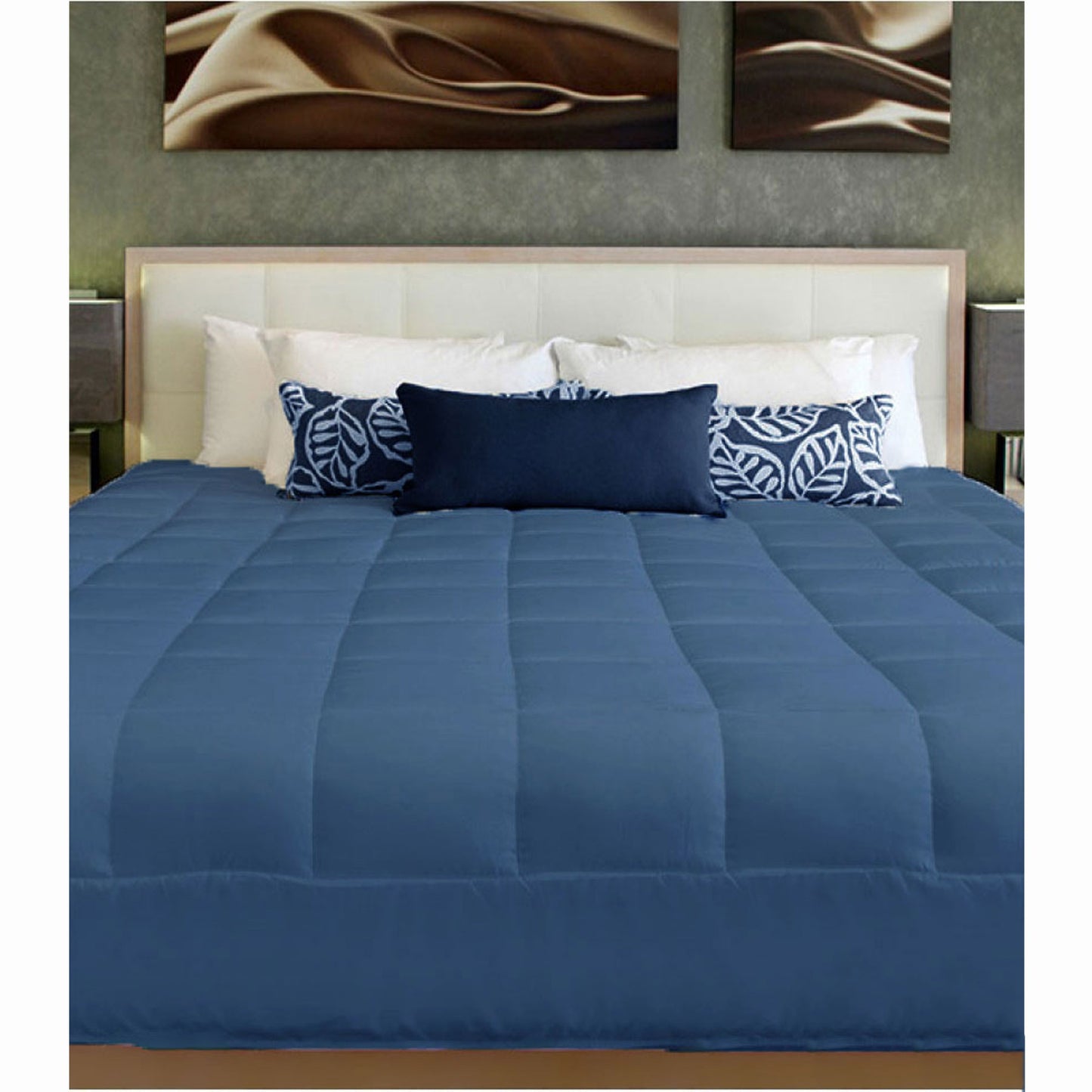 2 in 1 Cushion Quilt Pad Navy Single Tristar Online