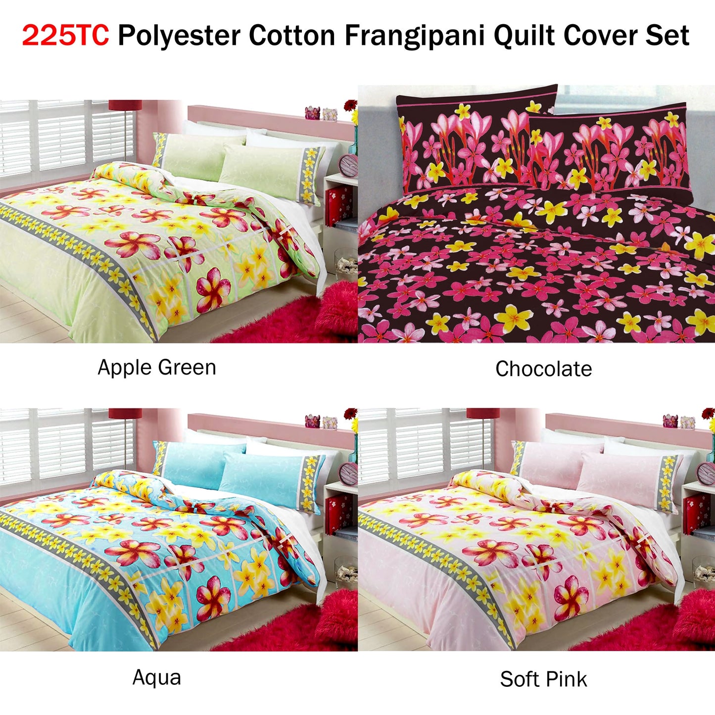 Floating Frangipani Quilt Cover Set Soft Pink Single Tristar Online