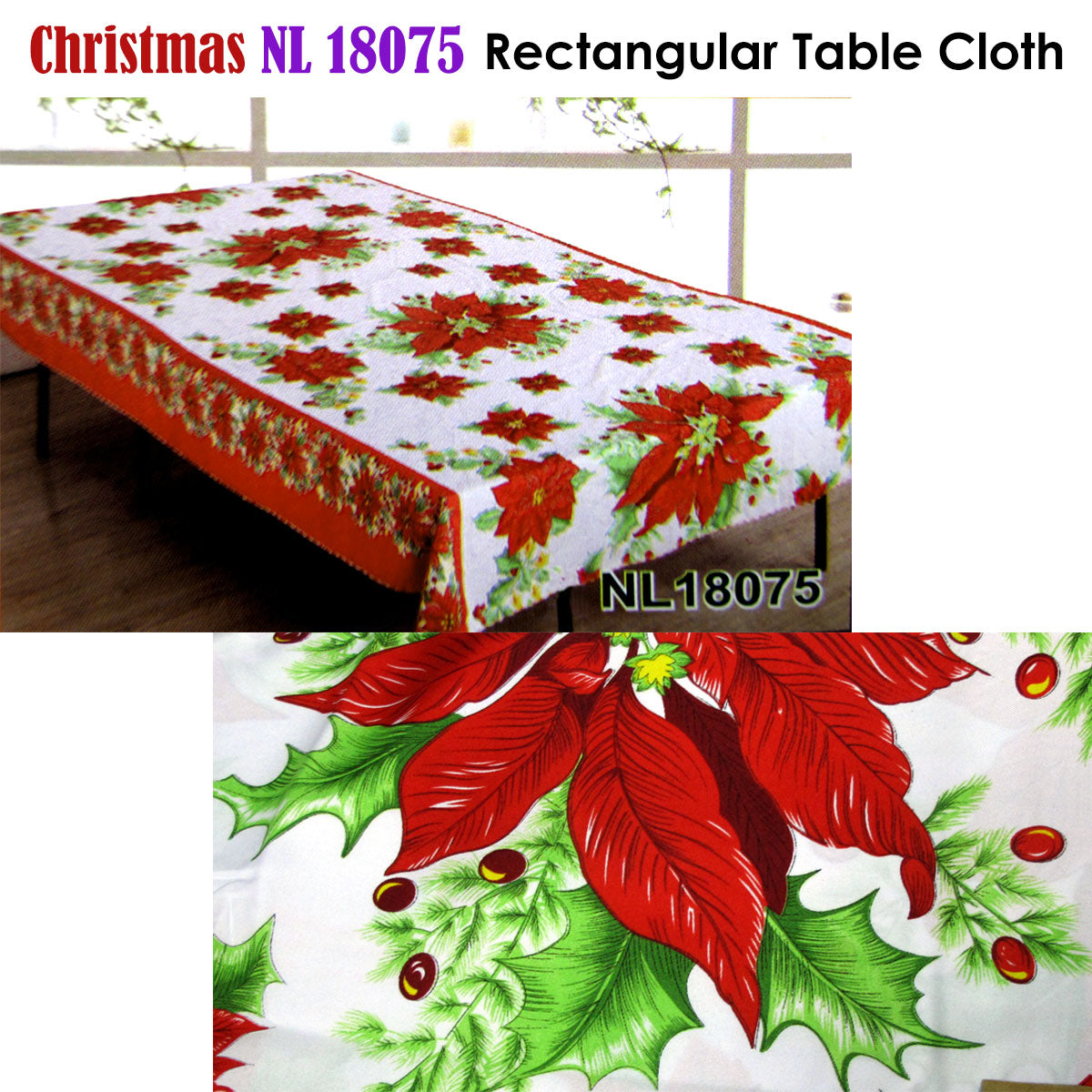 Christmas Rectangular Table Cloth NL18075 150x260cm Tristar Online