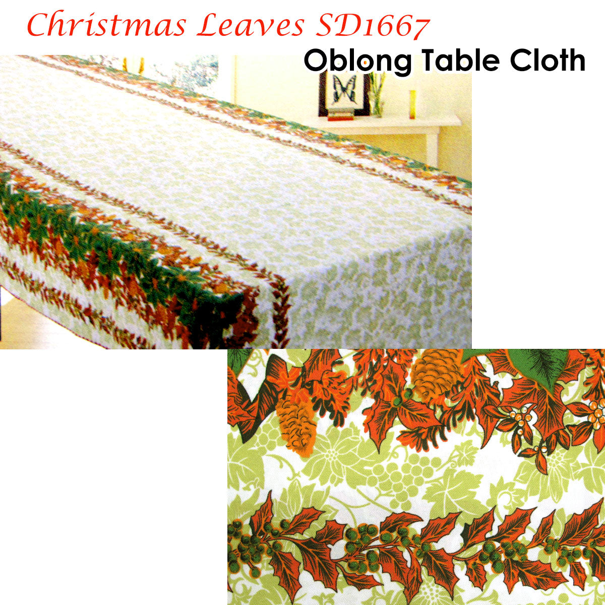 Christmas Rectangular Table Cloth SD1667 150x340cm Tristar Online