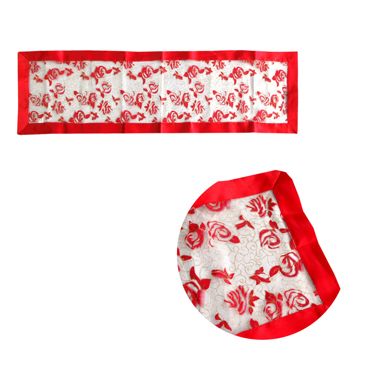 Red Rosie Sheer Organza Glitter Table Runner 40 x 138 cm Red Tristar Online