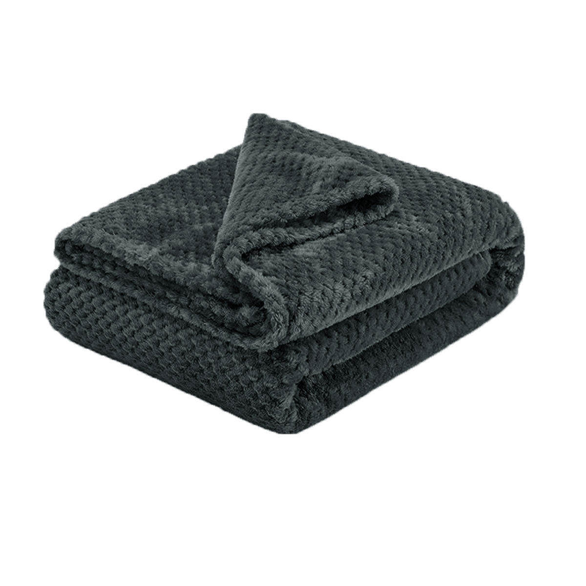 Soft Diamond Fleece Throw Rug/Blanket Charcoal Tristar Online
