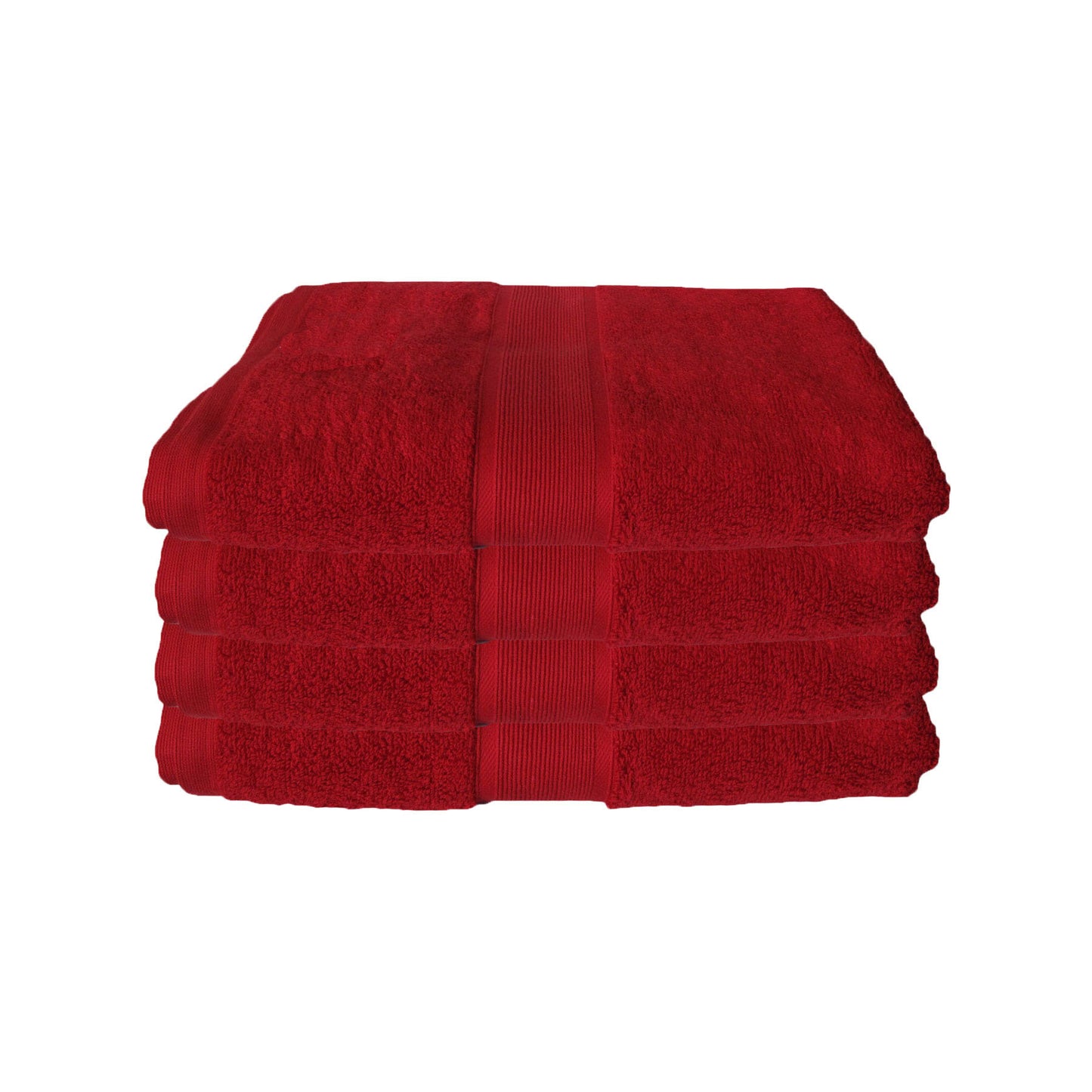 650gsm Casual Elegance Set of 4 Cotton Bath Towels Red 78x136cm Tristar Online
