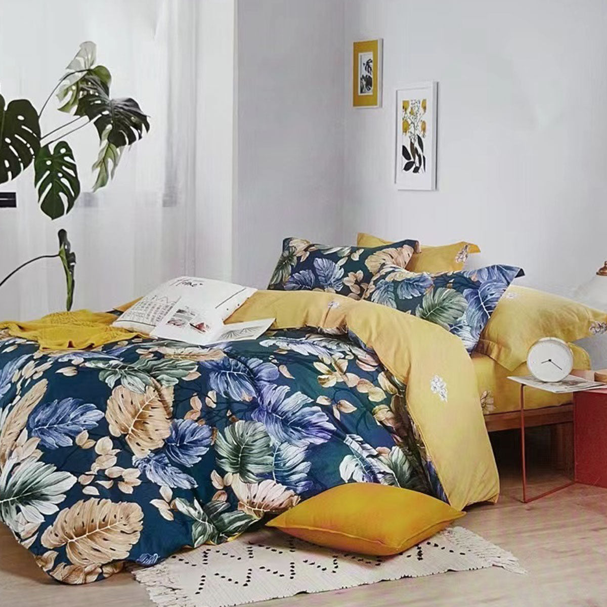Botanical House 100% Cotton Reversible Quilt Cover Set Queen Tristar Online