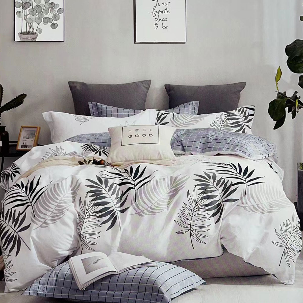 Fernwood 100% Cotton Reversible Quilt Cover Set Queen Tristar Online