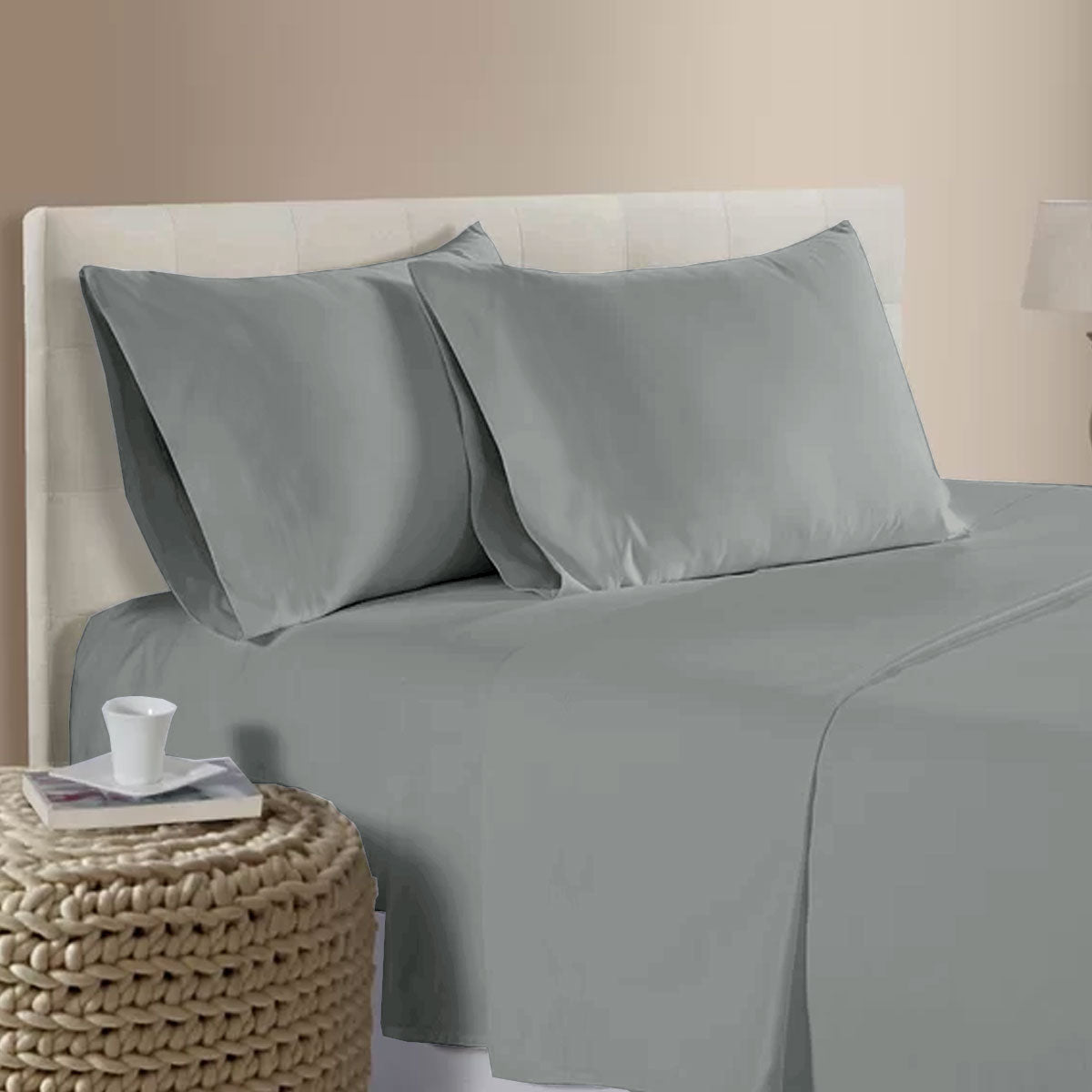 400TC Bamboo Cotton Sheet Set Grey Queen Tristar Online