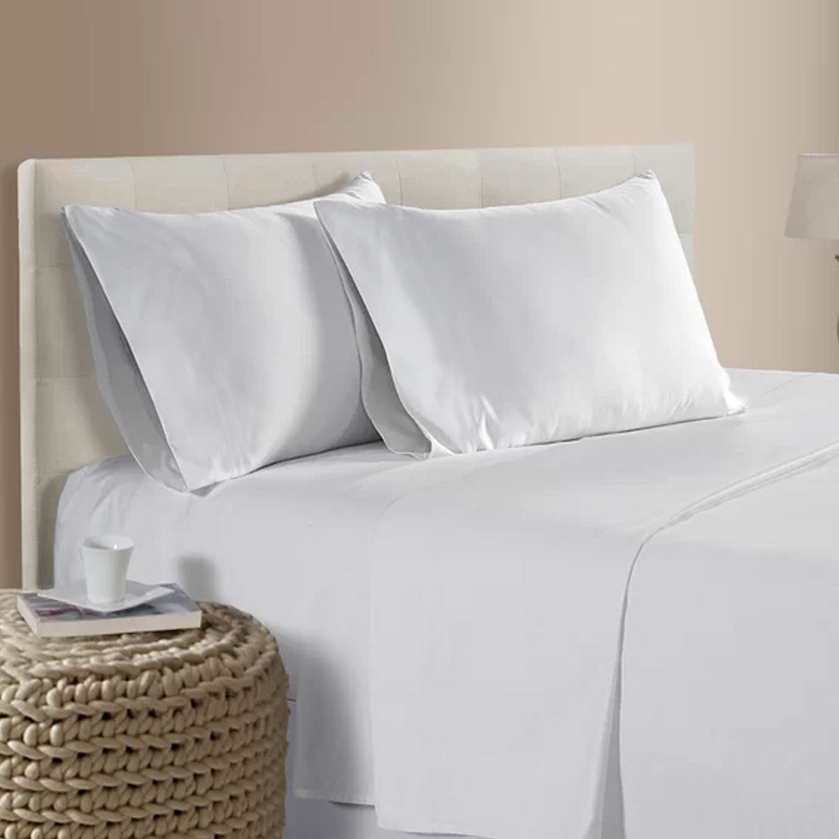 400TC Bamboo Cotton Sheet Set White Queen Tristar Online