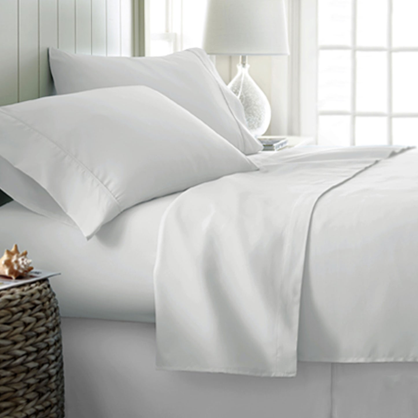 400TC Cotton Sateen Sheet Set King - White Tristar Online