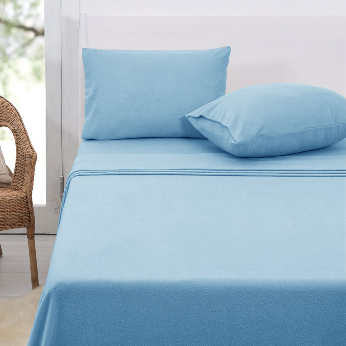 Polar Fleece Sheet Set Queen 36cm Wall Sky Tristar Online