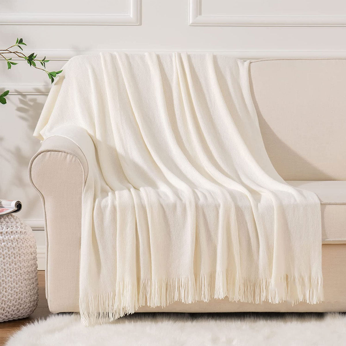 Bahamas Ivory Woven Throw Rug Tristar Online