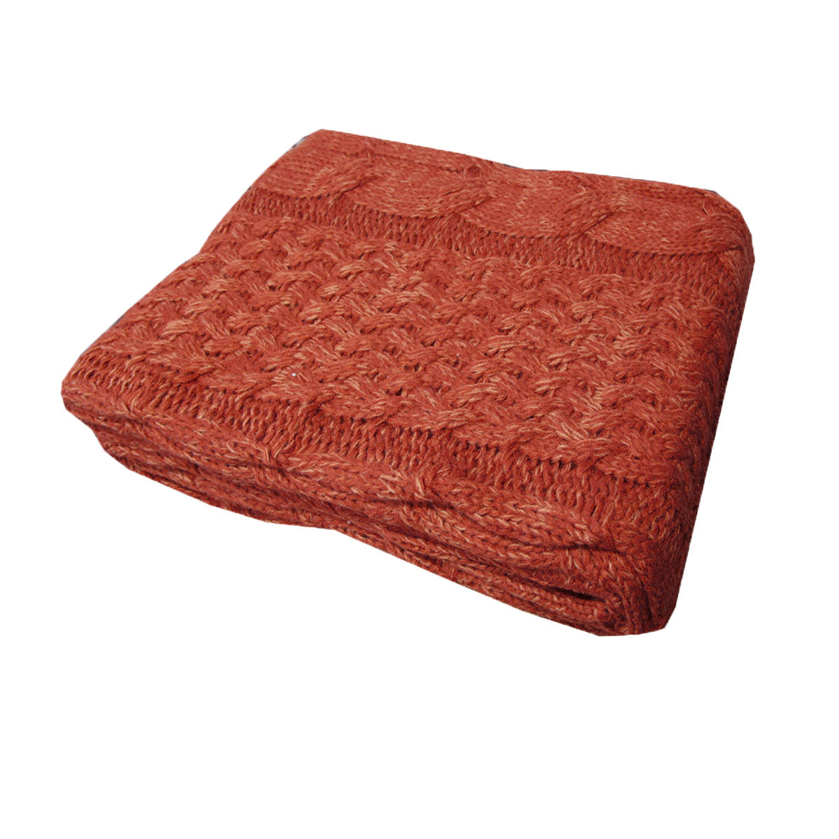 Cable Red Knitted Throw Rug Tristar Online