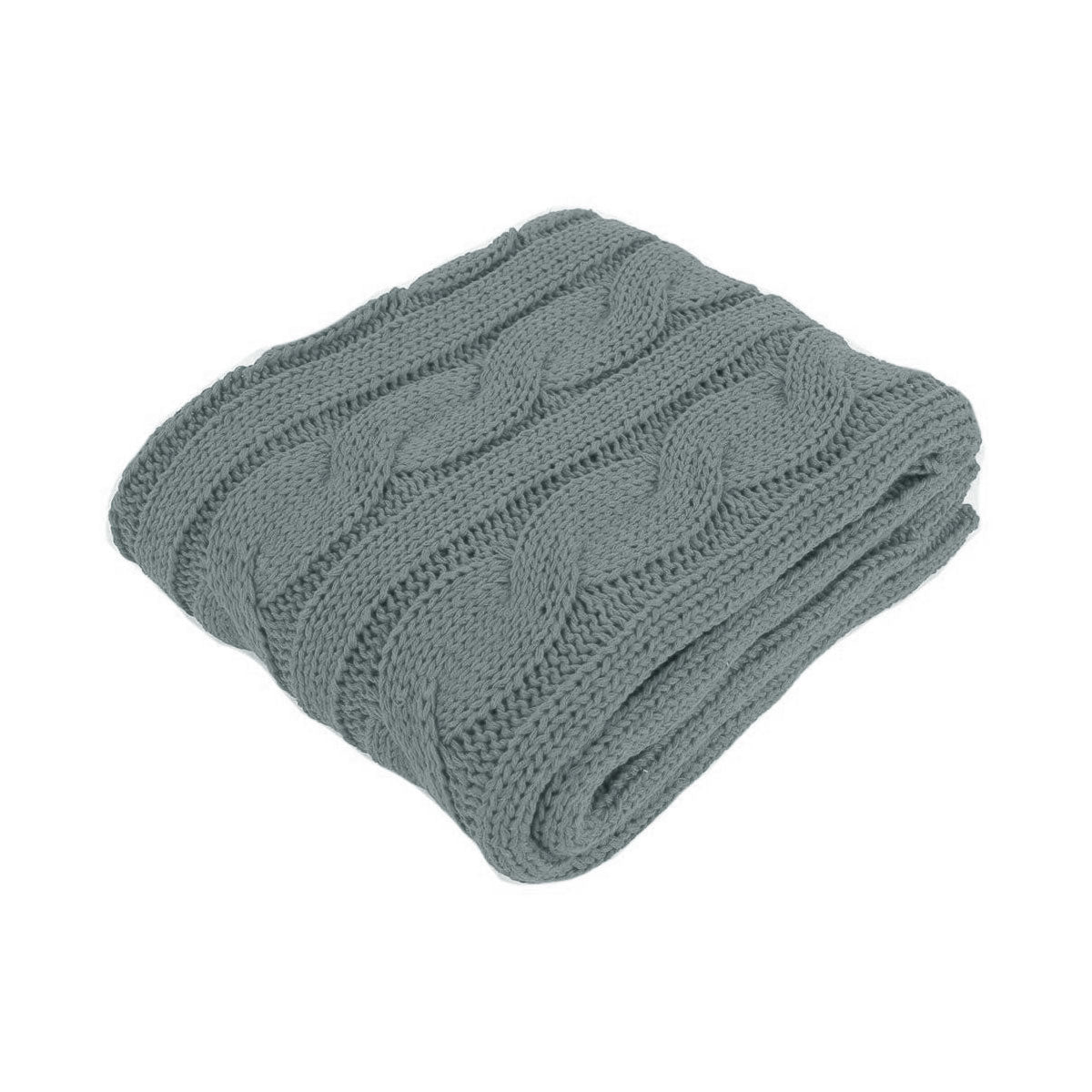 Hudson Grey Knitted Throw Rug Tristar Online