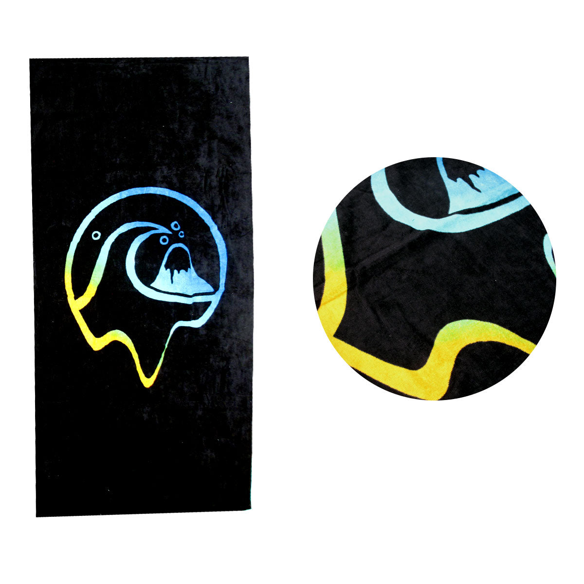 Flow-riding Black Cotton Beach Towel Tristar Online