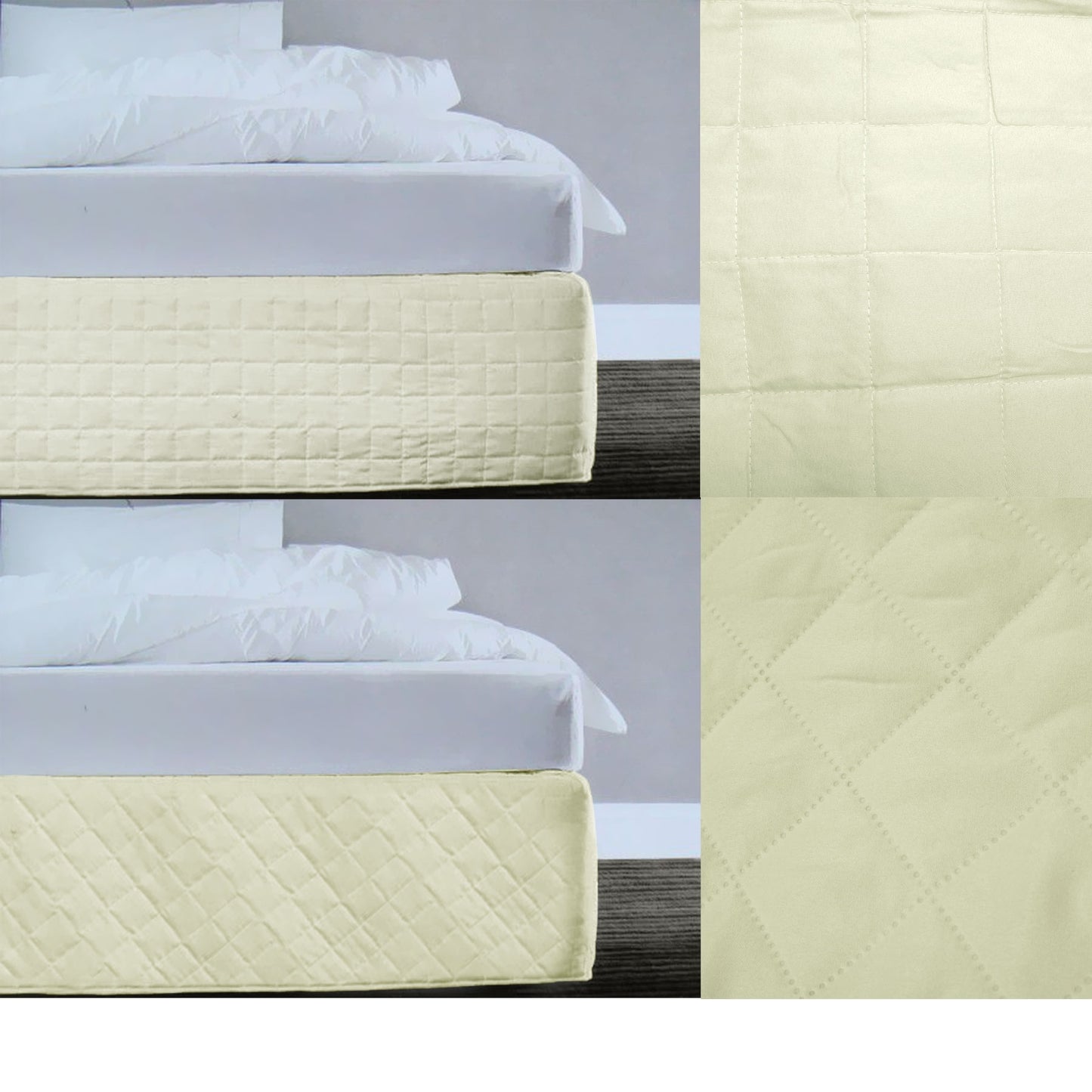 Random Pattern Quilted Valance Cream Queen Tristar Online