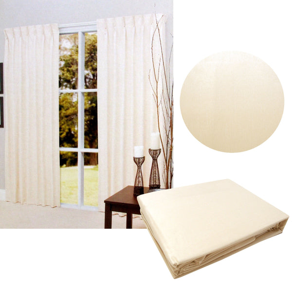 Pair of Cream Blockout Pinch Pleat Curtains to Fit Window 90 x 213cm Tristar Online