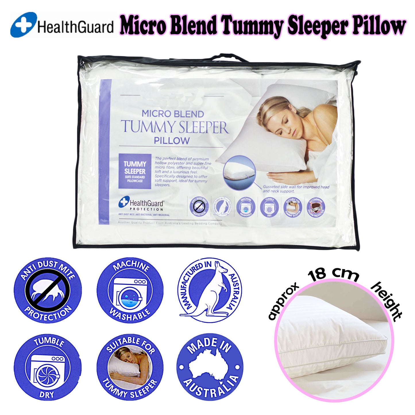 Easyrest Micro Blend Tummy Sleeper Pillow Tristar Online