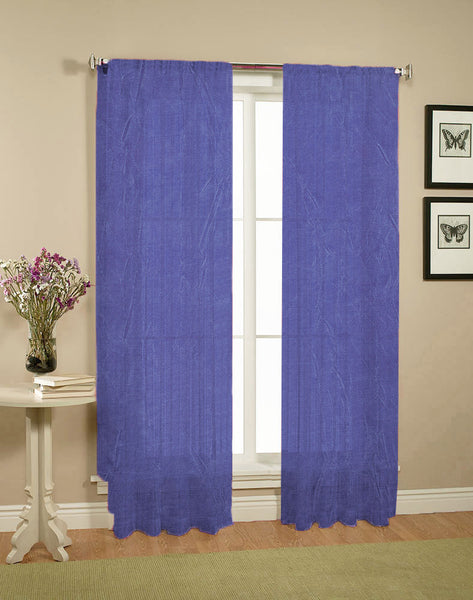 Pair of Crushed Sheer Curtains Blue Tristar Online