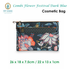 PIP Studio Combi Flower Festival Dark Blue Cosmetic Bag Tristar Online