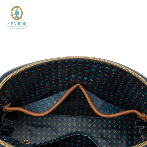 PIP Studio Flower Festival Dark Blue Medium Triangle Cosmetic Bag Tristar Online