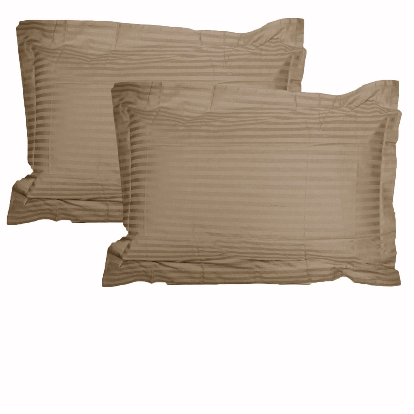 Accessorize 325TC Pair of Stripe Jumbo / Queen Pillowcases Mocha Tristar Online