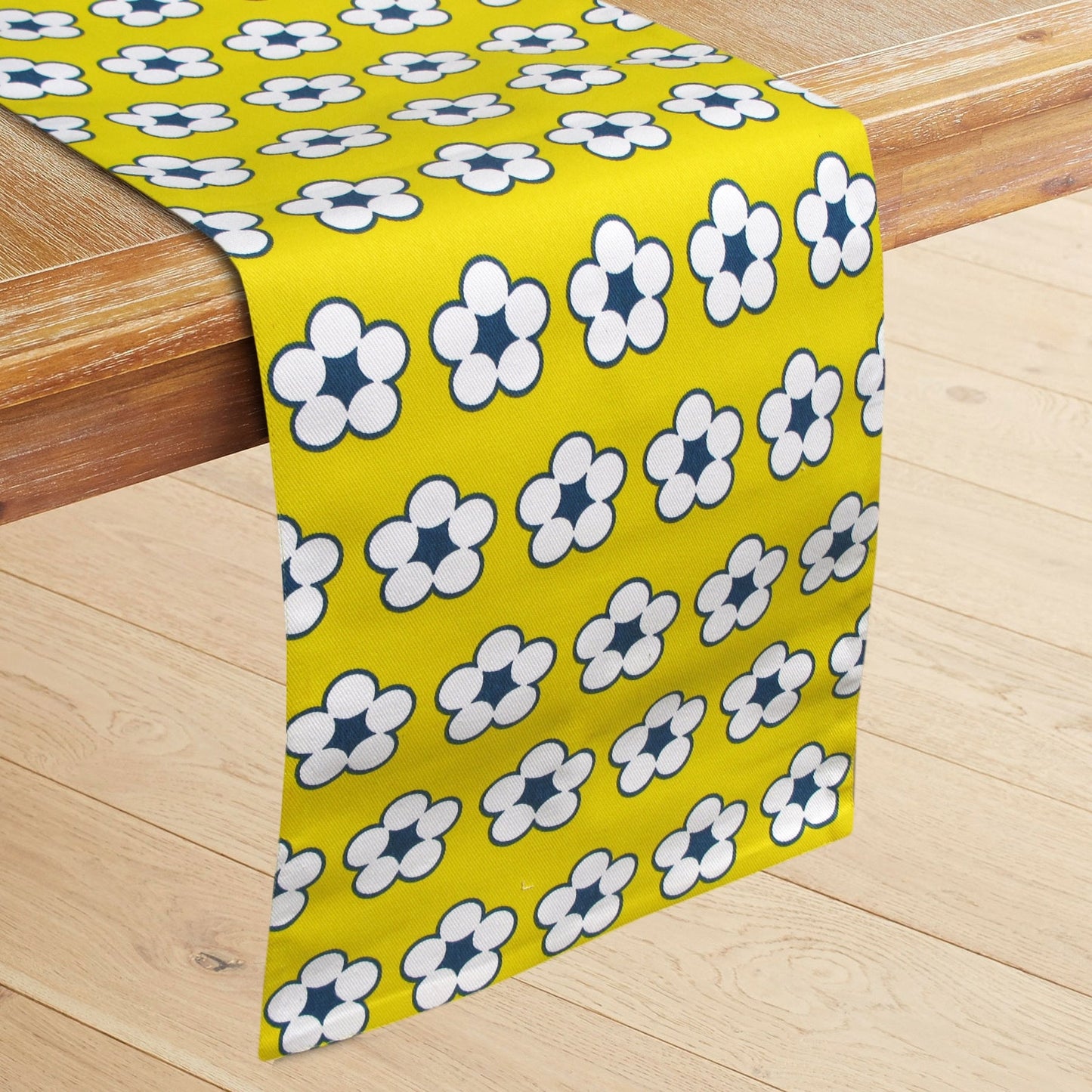 IDC Homewares 100% Cotton Printed Table Runner Cotton Bud Yellow Tristar Online