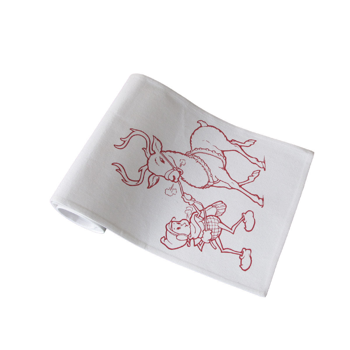 Christmas Print White Table Runner 33 x 180cm Elf Tristar Online