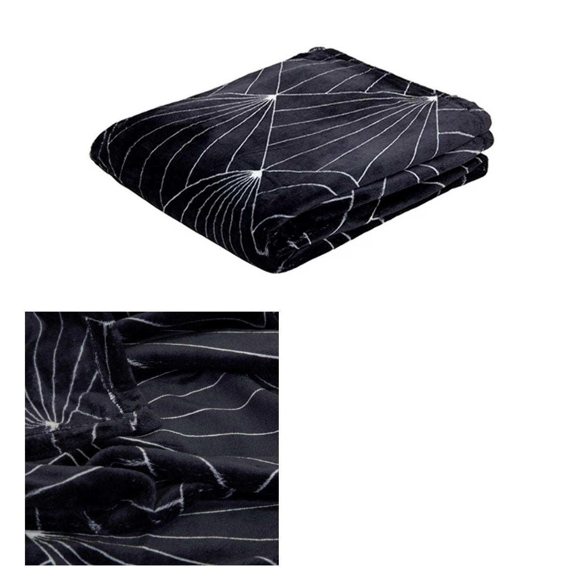 J.Elliot Home Celeste Flannel Throw Rug Black Tristar Online