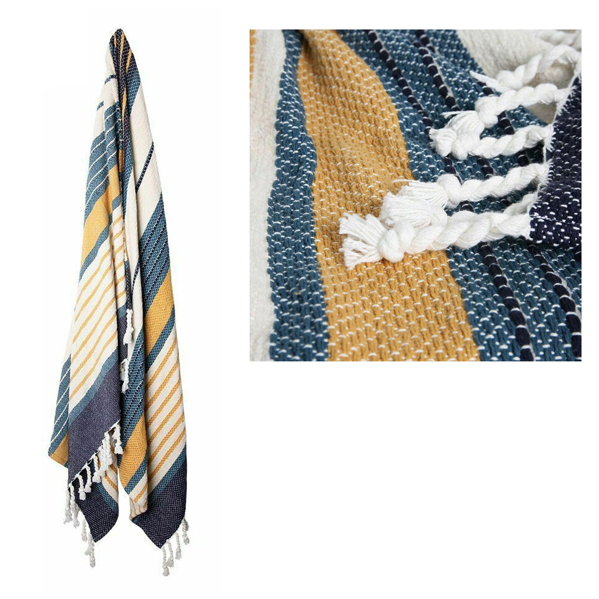 J.Elliot Home Zella Cotton Throw Rug Blue Multi Tristar Online