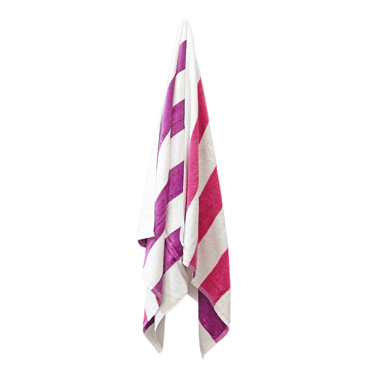 J.Elliot Home 400GSM Premium Cotton Reversible Striped Beach Towel 76 x 152 cm Pink Purple Tristar Online