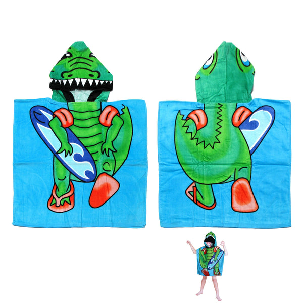 Cute Kids Cotton Hooded Towel Poncho 60 x 120 cm Dinosaur Tristar Online
