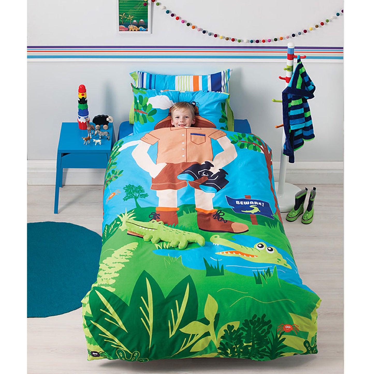 Cubby House Reversible Croc Hunter Quilt Cover Set Single Tristar Online